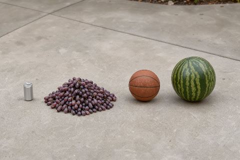 How many grapes weigh as much as a watermelon?