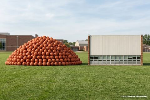 School cafeteria, in “How many basketballs would fill a school cafeteria?”
