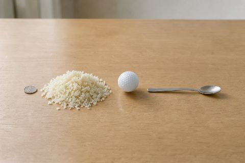 What does 100 grams of cauliflower rice look like?