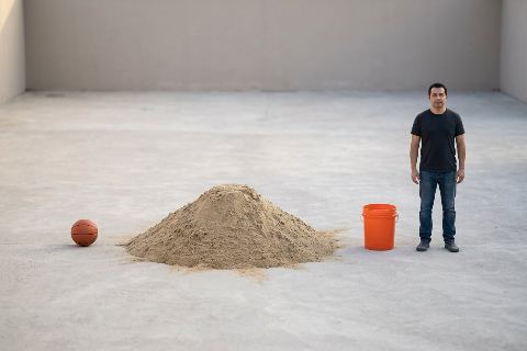 What does 1 ton of dry sand look like?