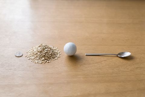 What does 40 grams of rolled oats look like?