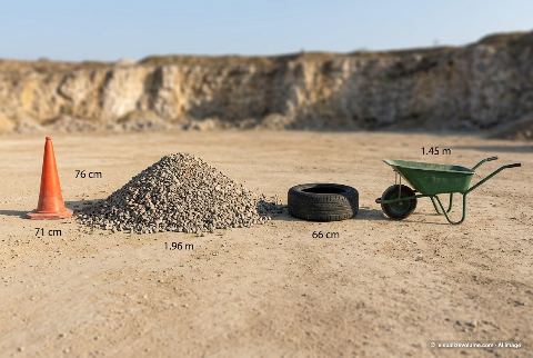 Gravel, in “What does 1 cubic yard of gravel look like?”