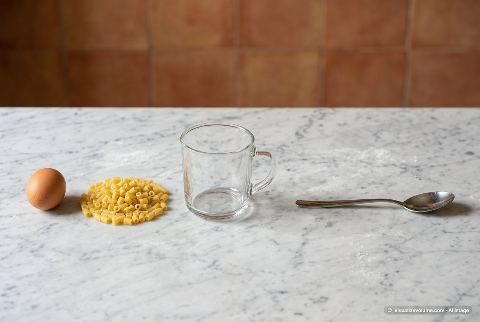 Dry pasta, in “What does 2 ounces of dry pasta look like?”