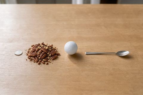 What does 50 grams of chopped pecans look like?