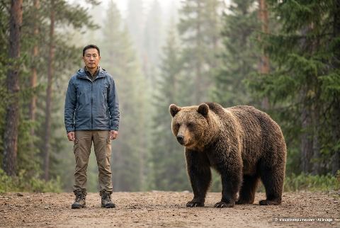 Brown bear, in “Person vs bear”